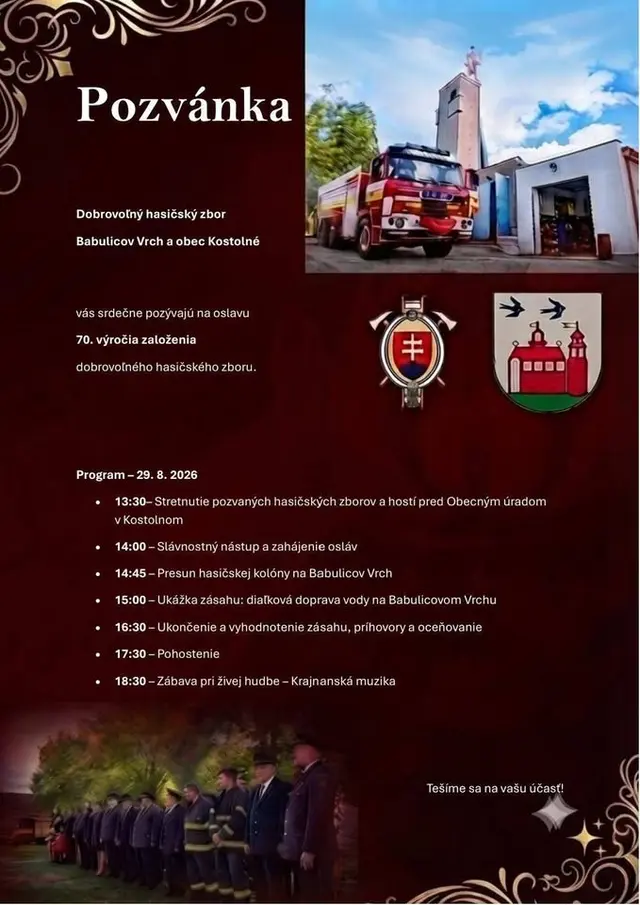 70. výročie založenia DHZ Babulicov Vrch