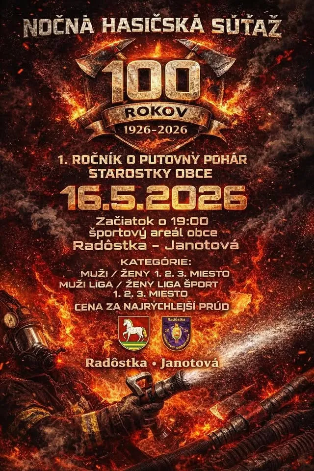 Nočná hasičská súťaž 1. ročník o putovný pohár starostky obce 