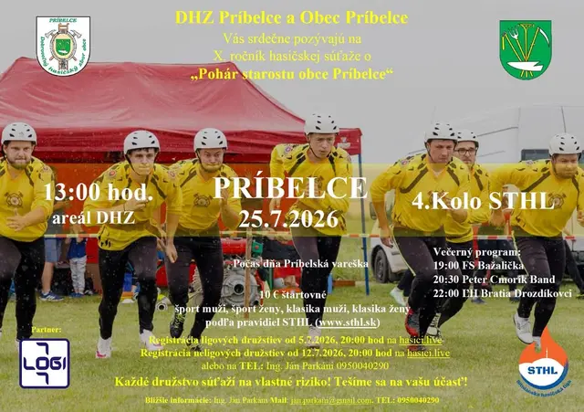 X. ročník hasičskej súťaže o „Pohár starostu obce Príbelce“ a 4.kolo STHL