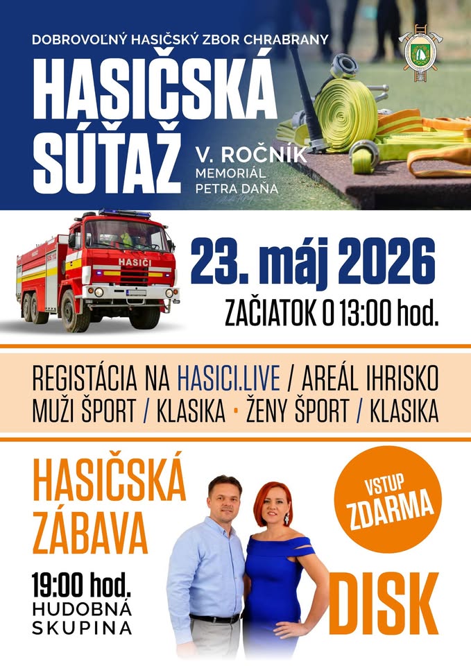 V. ROČNÍK MEMORIÁL PETRA DAŇA | NOČNÁ HASIČSKÁ ZÁBAVA S HS DISK