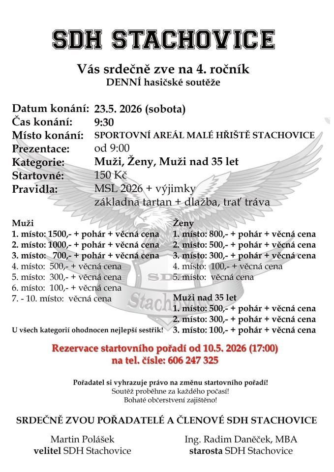 4. ročník Denní hasičské soutěže ve Stachovicích