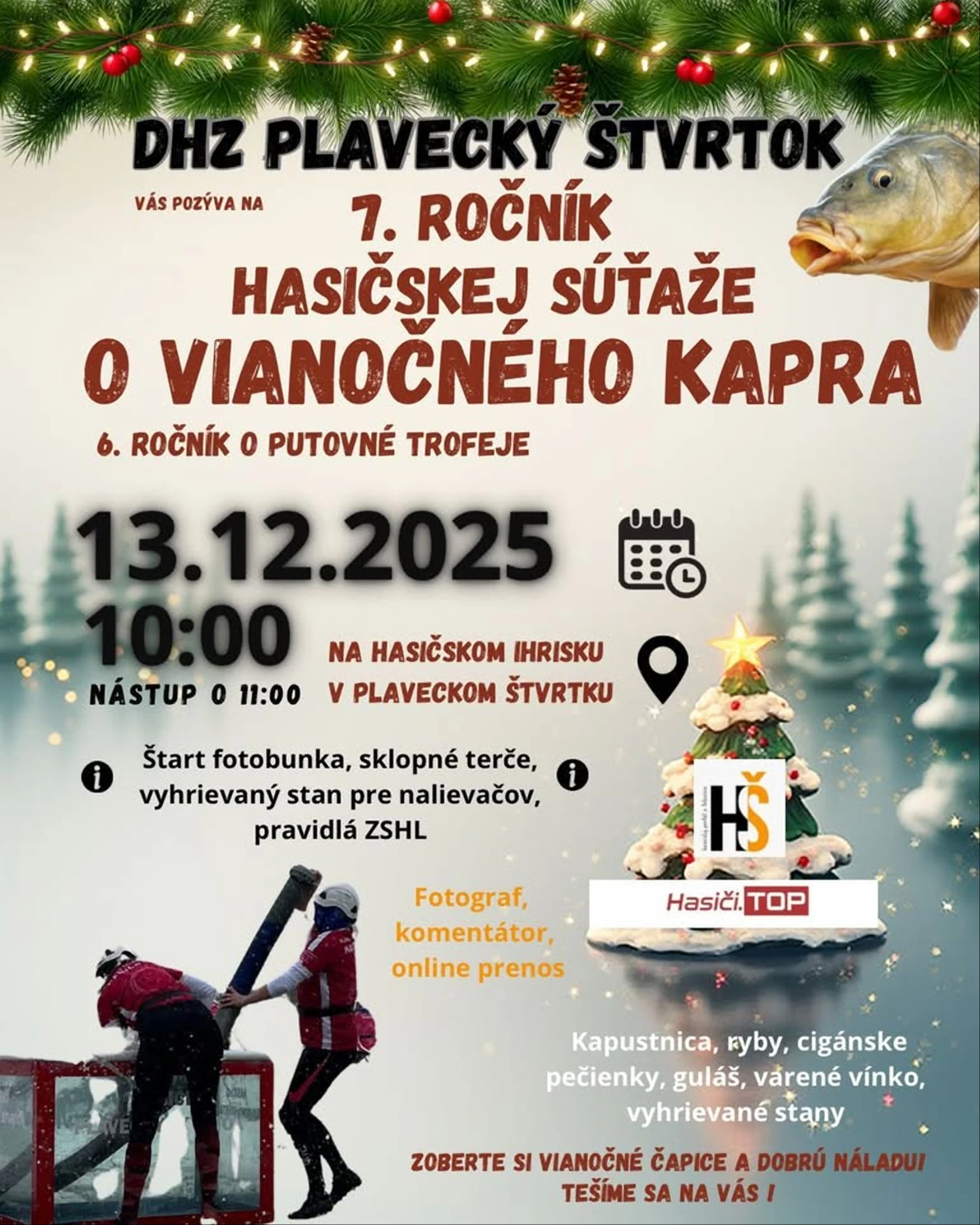 Hasičská súťaž o vianočného kapra.