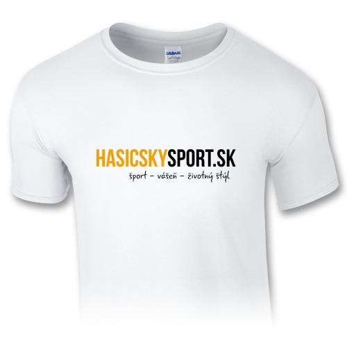 Pánske tričko – logo HasičskýŠport.sk - biele